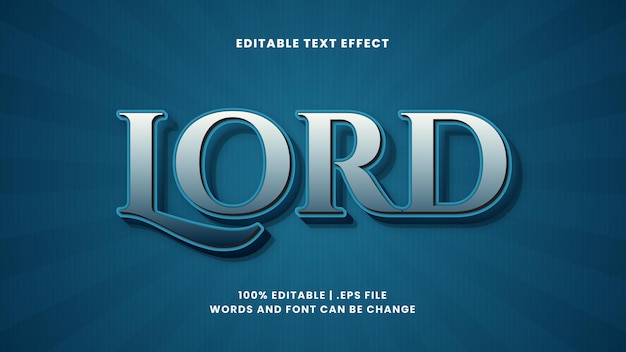 Vector lord editable text effect in fancy and elegant text style