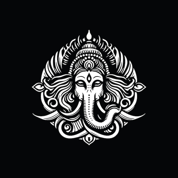 Vector lord ganesh india hindu design art