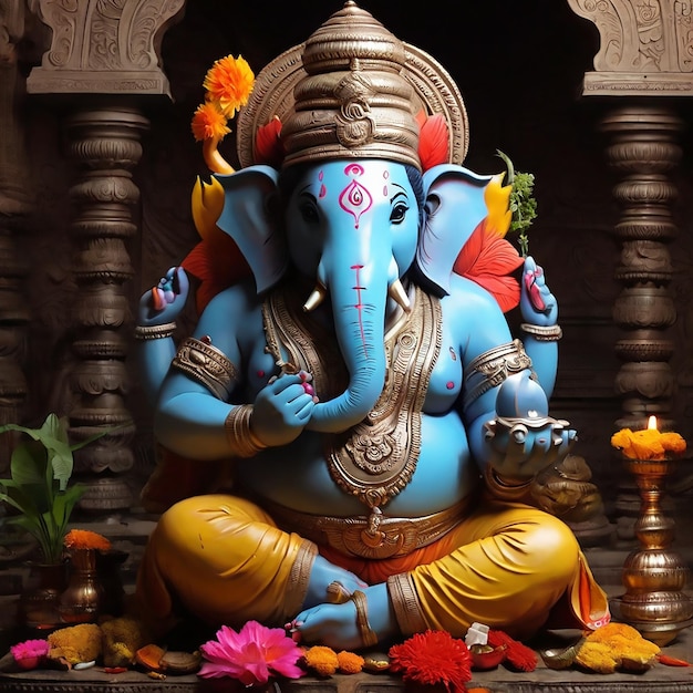 Lord Ganesh real and big statue Ganesh Chaturthi festival