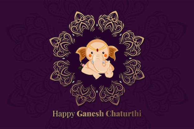 행복한 Ganesh Chaturthi를위한 주님 코끼리