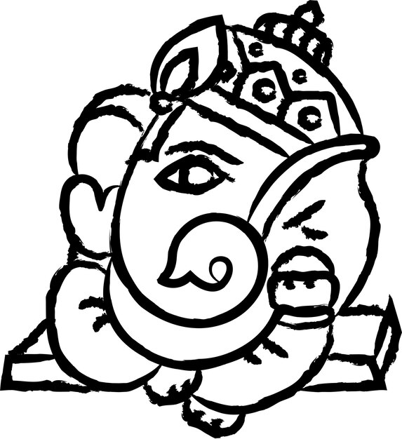 Vector lord ganesha hand drawn vector illustration