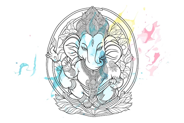 Lord Ganesha 인도 Ganesh 축제 AI 생성