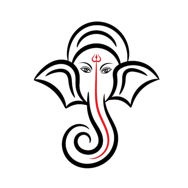 lord Ganesha outline logo