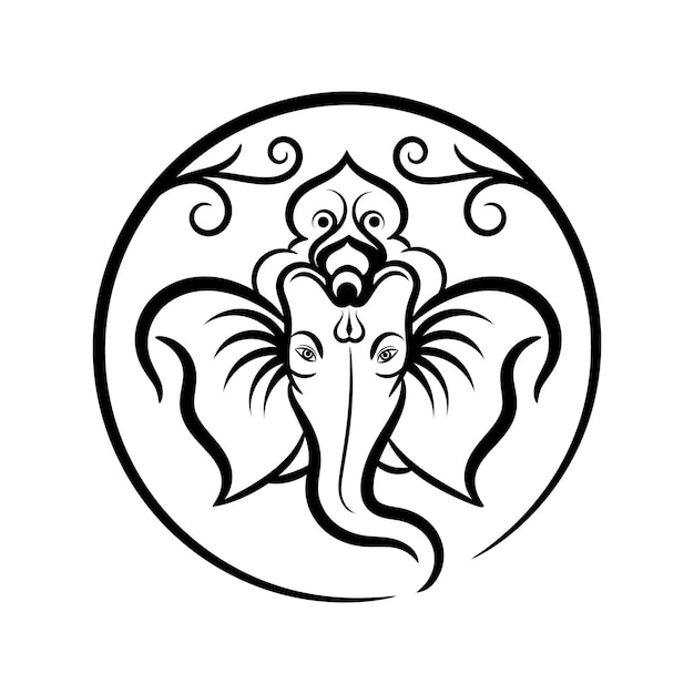 Lord ganesha symbol illustration tattoo style