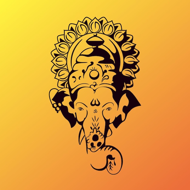 Vector lord ganpati face for happy ganesh chaturthi festival celebration of india