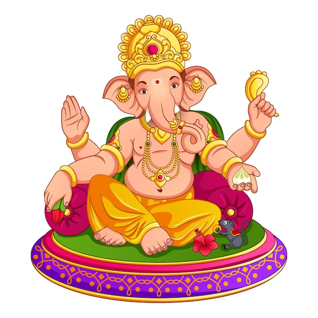Lord Ganpati illustration for Ganesh Chaturthi festival of India