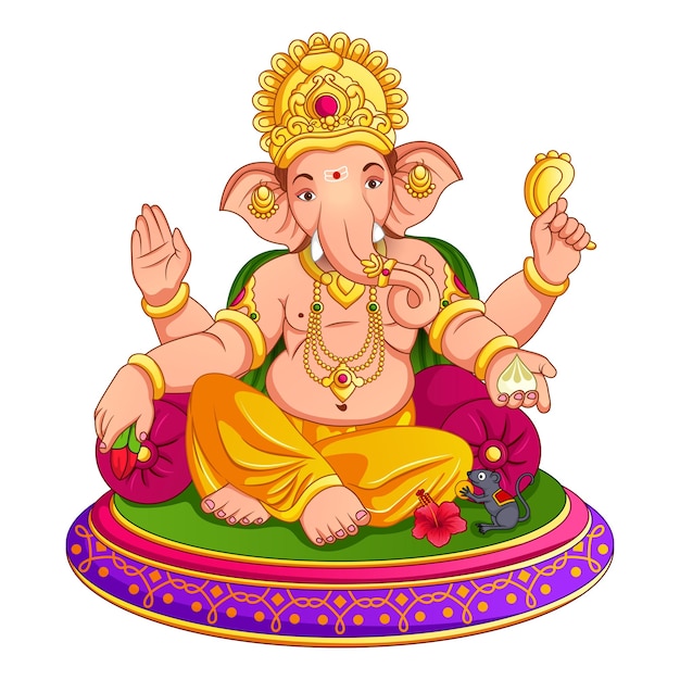 인도의 Ganesh Chaturthi 축제를 위한 Lord Ganpati 일러스트레이션