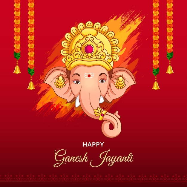 Lord ganpati voor happy ganesh jayanti-festivalviering van india