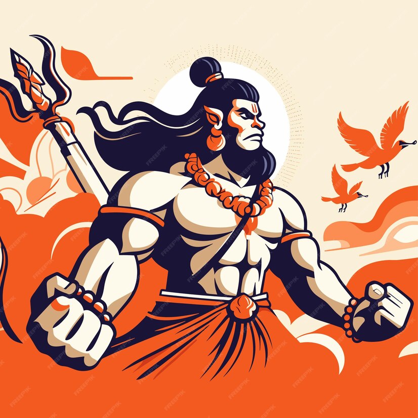 Premium Vector | Lord hanuman god posterart vector illustration graphic ...