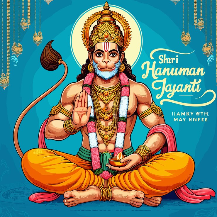 Vector lord hanuman jayanti vector illustratie shri hanuman lord ram devotee gegenereerd ai