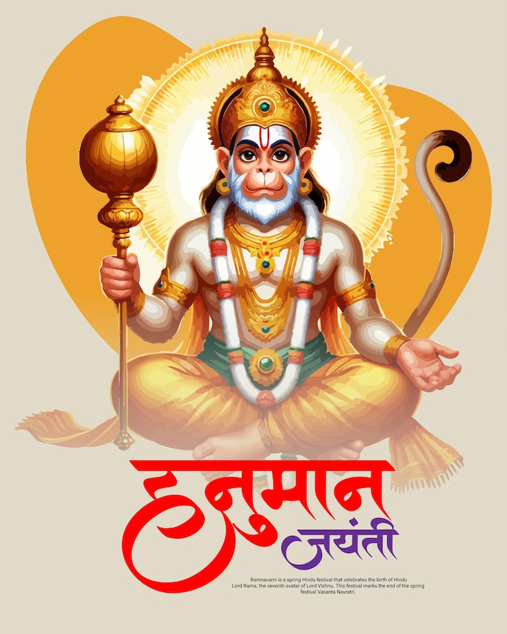 Vector lord hanuman jayanti vector illustratie shri hanuman lord ram toegewijde gegenereerd