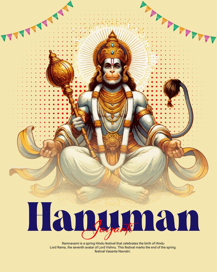 Vector lord hanuman jayanti vector illustratie shri hanuman lord ram toegewijde gegenereerd