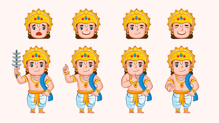 वेक्टर lord_indra_character_set