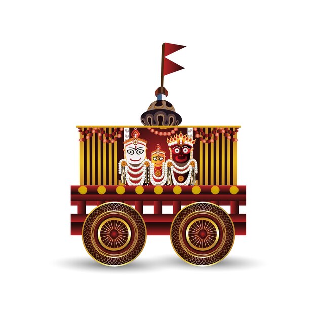 Vector lord jagannath balabhadra and subhadra vector illustration