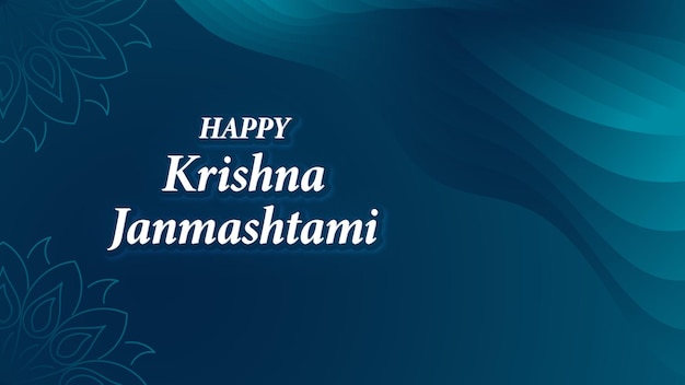 Lord Krishna Janmashtami festival banner design with flute peacock