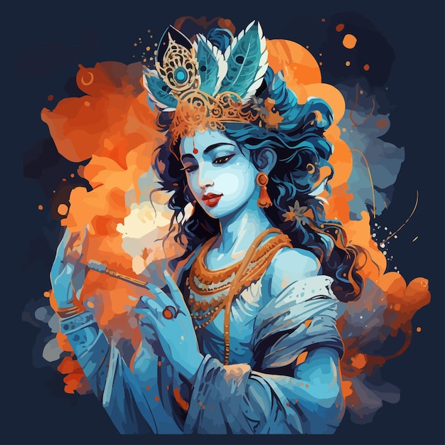 Vector lord krishna