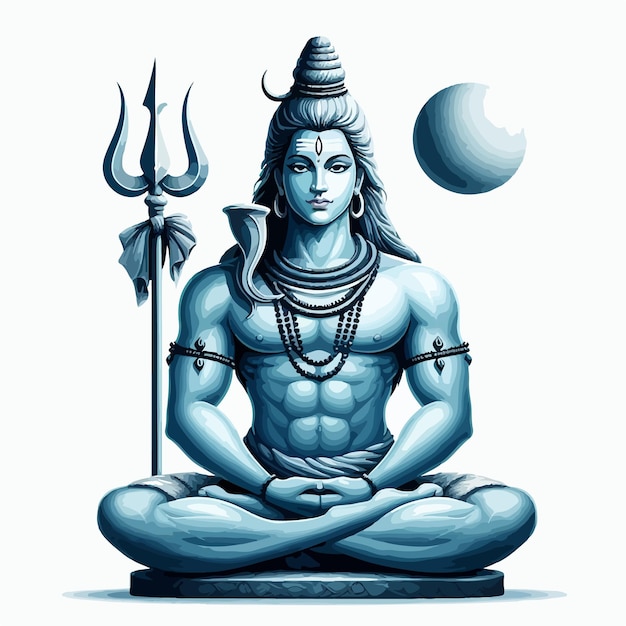 Vector lord mahadev vector illustratie mahashivratri achtergrond indiase fastival