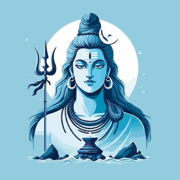 Lord Mahadev vector illustration Mahashivratri background indian fastival