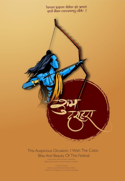 Vector lord rama doodt ravana in navratri-festival voor happy dussehra vijayadashami hindoe-festival