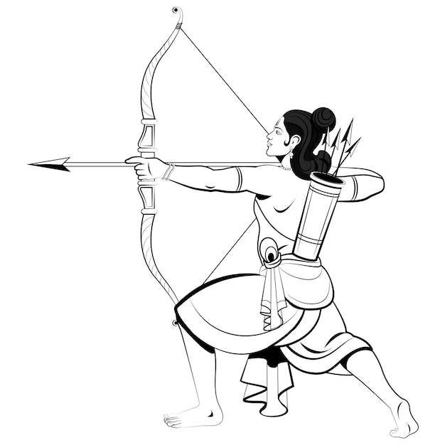 Vector lord rama, happy dussehra celebration, godin durga, happy durga puja subh navratri, happy dasara i