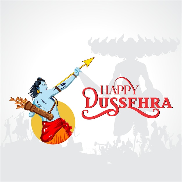 Lord rama e ravana happy dussehra navratri e durga puja festival dell'india