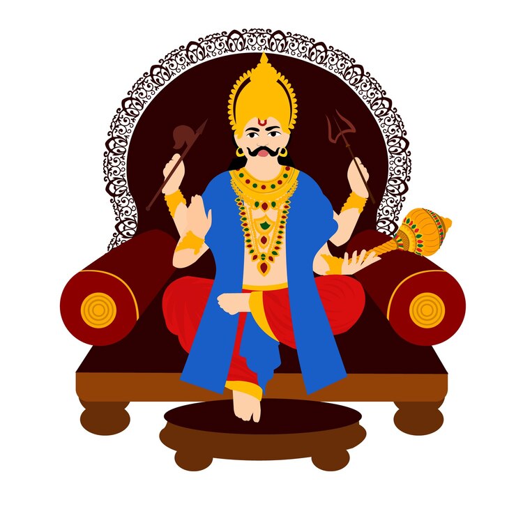 वेक्टर lord shani dev indian hindu god vector illustration