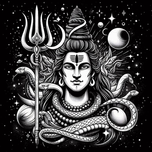 Lord shiv disegno vettoriale artistico