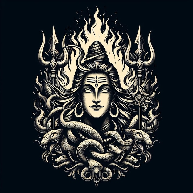 Lord Shiv artistic vector design