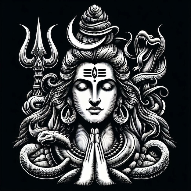 Lord shiv disegno vettoriale artistico