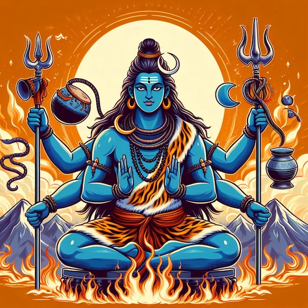 Lord Shiv artistiek vectorontwerp