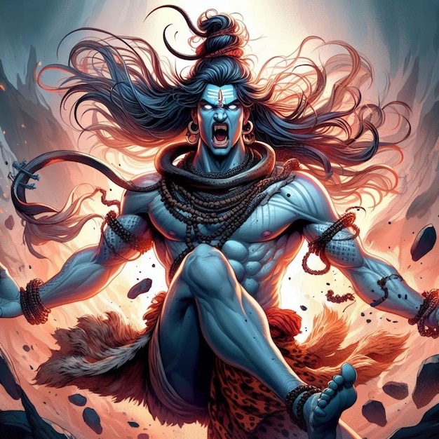 Lord Shiv Tandav 예술적 터 디자인