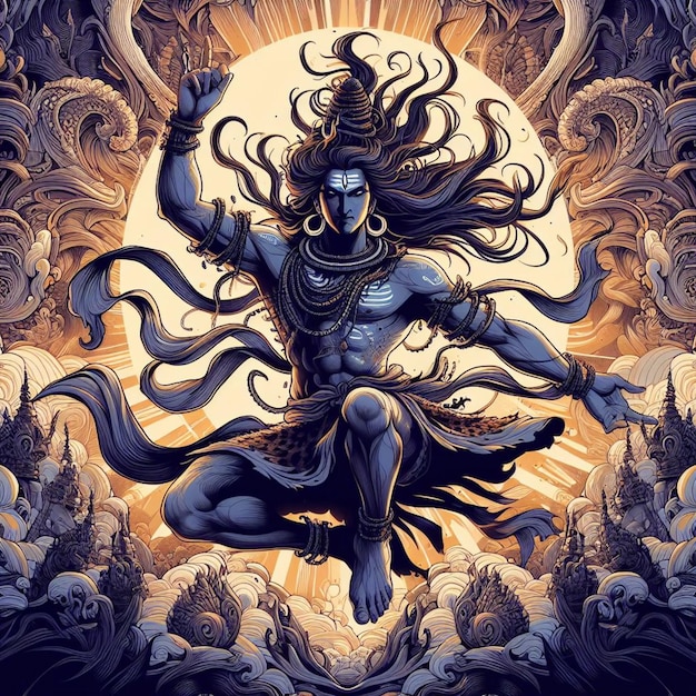 Lord Shiv Tandav artistic vector design