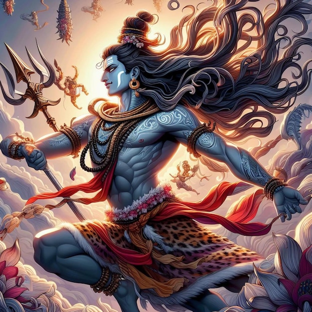 Lord Shiv Tandav 예술적 터 디자인