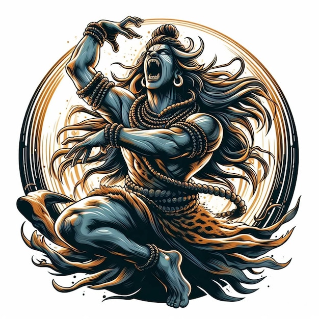 Vector lord shiv tandav artistic vector design