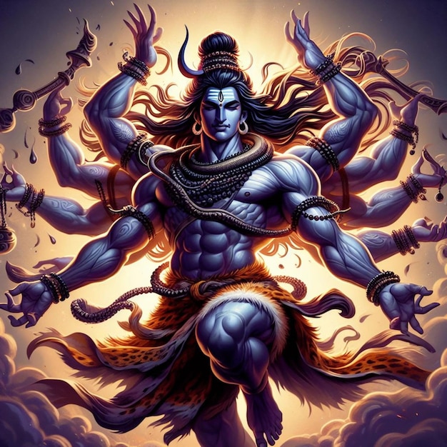 Lord Shiv Tandav 예술적 터 디자인