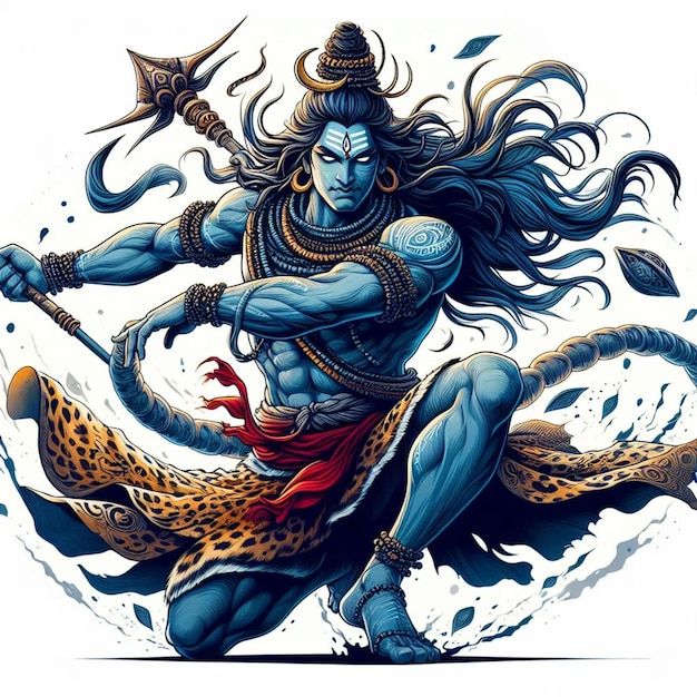 Lord Shiv Tandav artistiek vectorontwerp