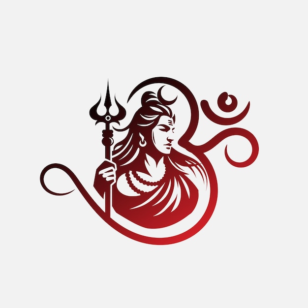 Lord Shiva illustratie met om symbool