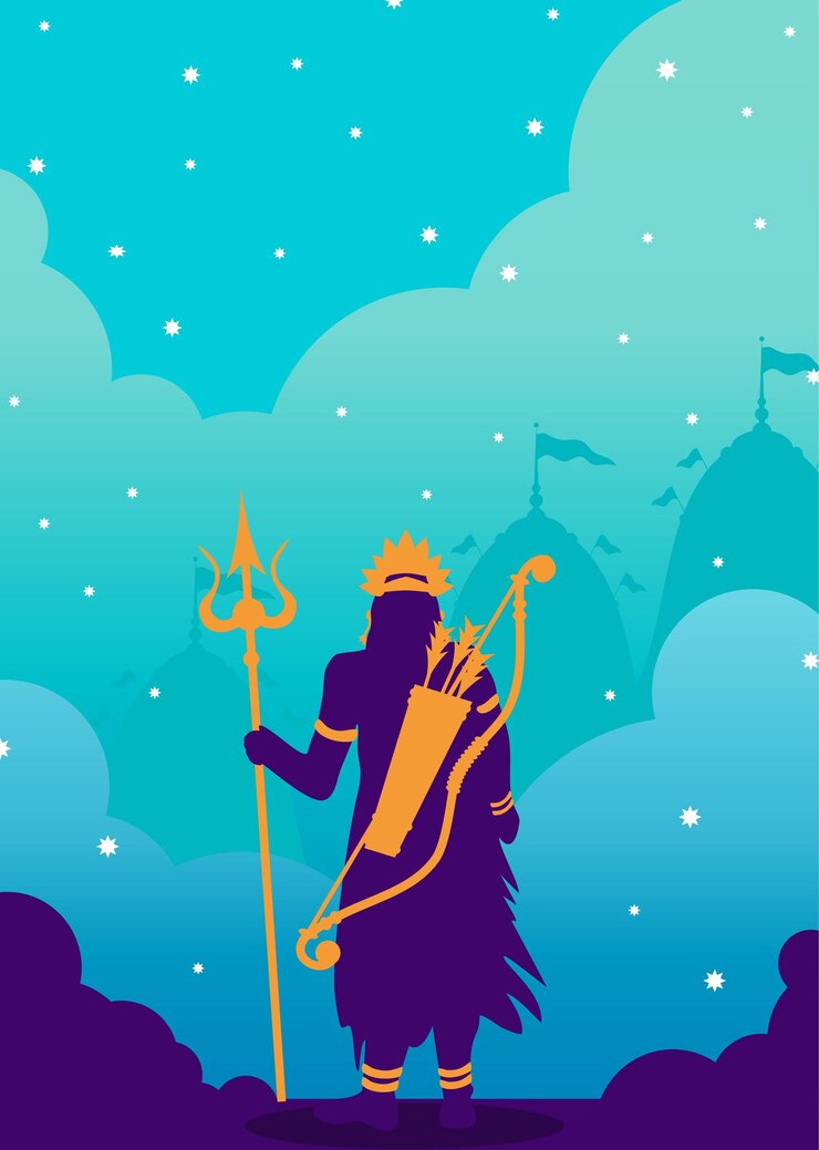 वेक्टर lord shiva silhouette