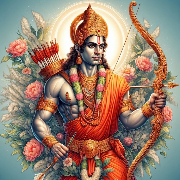 Vettore l'illustrazione vettoriale di lord shree ram