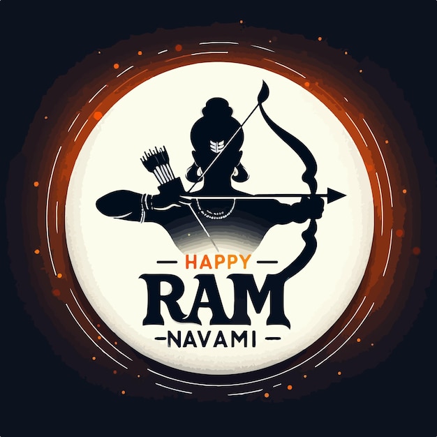 Vettore signore shri ram navami festa desidera sfondo dio indù rama