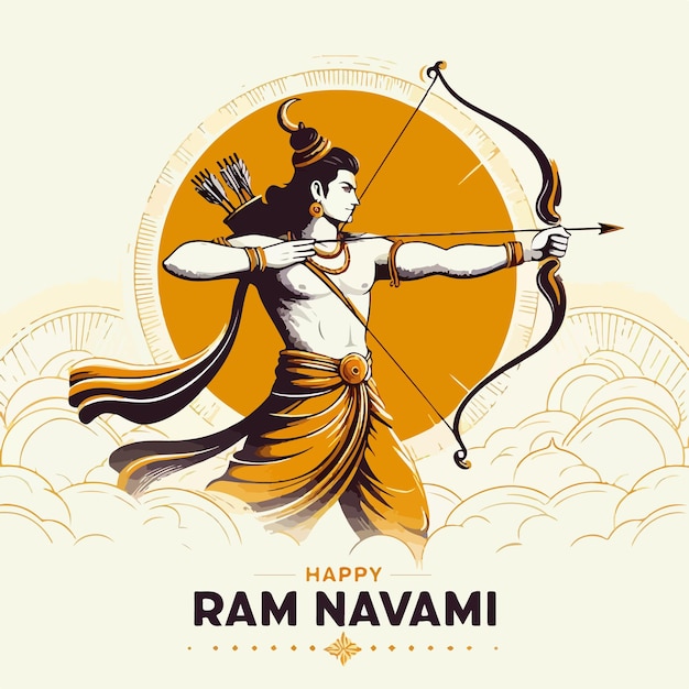 Lord shri ram navami festival wishes background hindu god rama