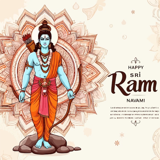 Lord shri ram vector illustration ram navami special indian festival god