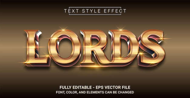 Lords Text Style Effect Редактируемый графический текстовый шаблон