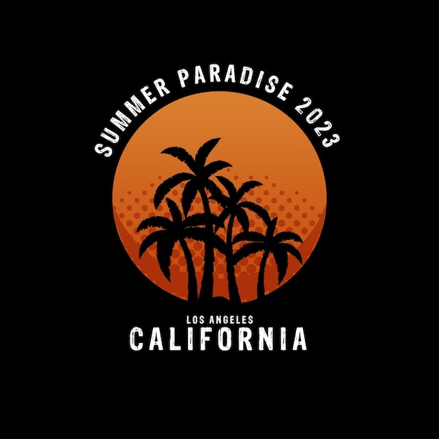 Los angeles california summer paradise tshirt design