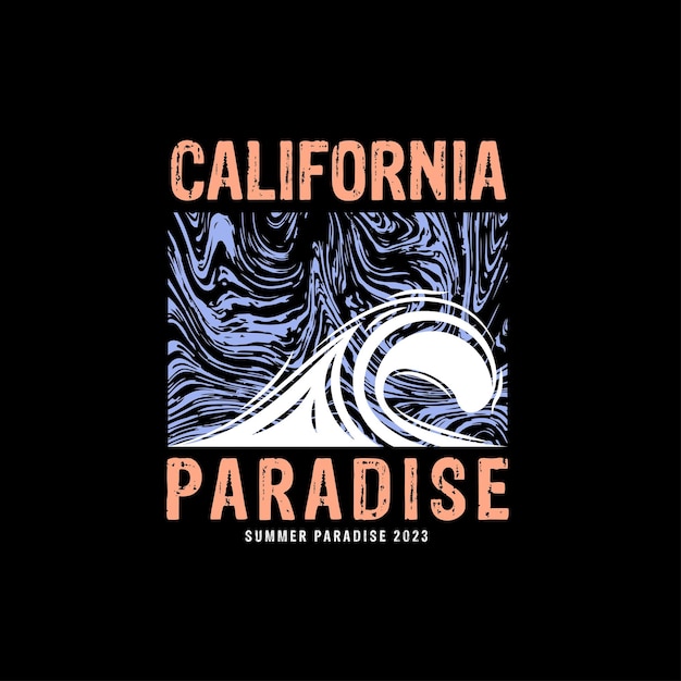 Los angeles california summer paradise tshirt design