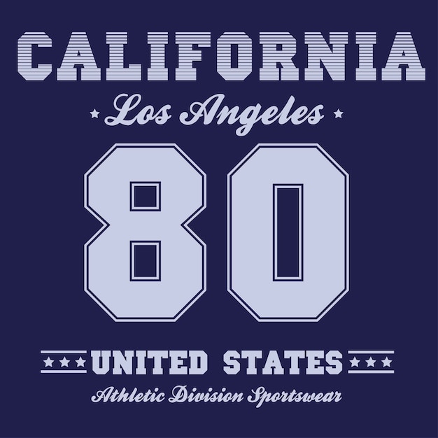 Los angeles california typografie voor tshirt print sport atletische tshirt graphics