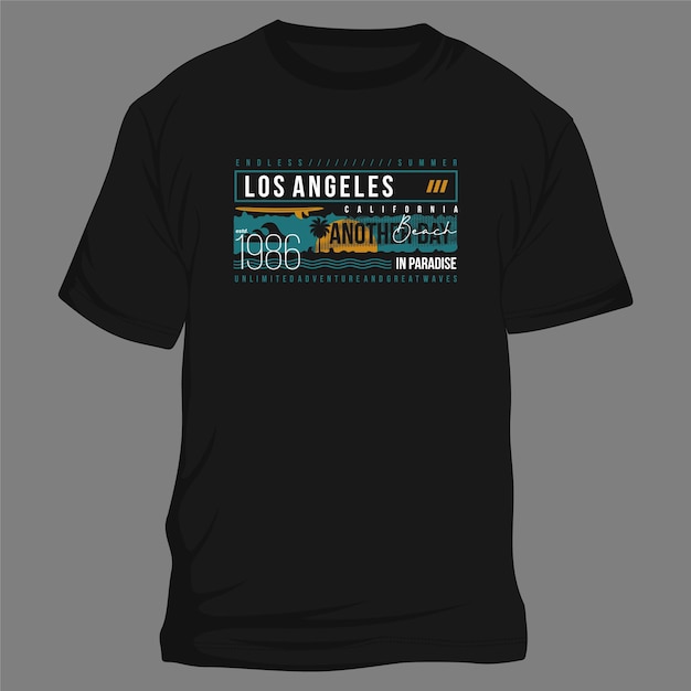 los angeles californië tropische zonsondergang lang strand vector t-shirt typografie grafisch ontwerp