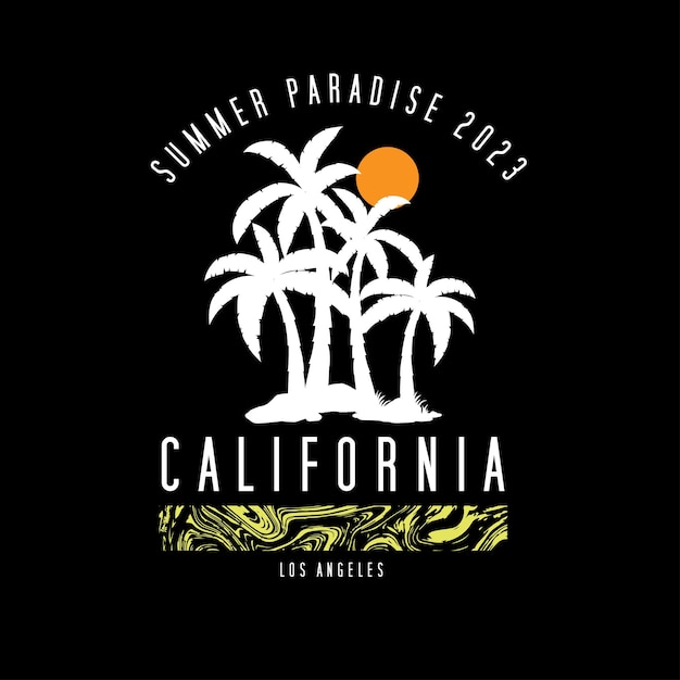 Los Angeles Californië zomerparadijs tshirt ontwerp