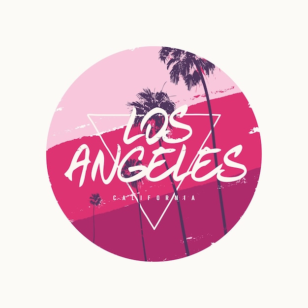 Vector los angeles grafische kleurrijke t-shirt ontwerp poster afdruk