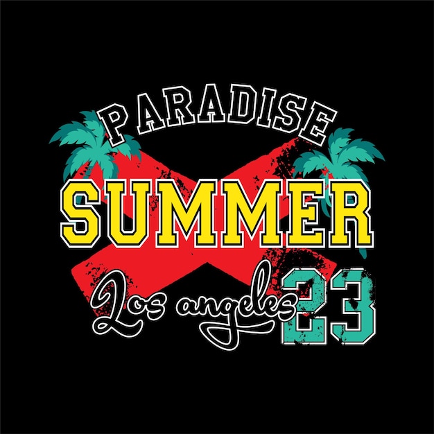 Los angeles estate paradiso sud spiaggia tipografia tshirt grafica vettori